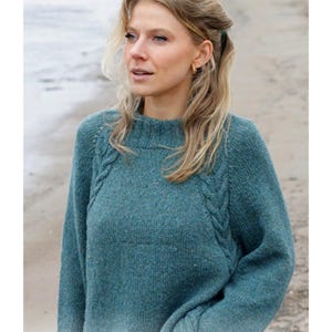 100% Merino wool hand-knitted women's sweater