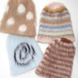 Wool & Alpaca One of One Fluffy Beanies- Handknit